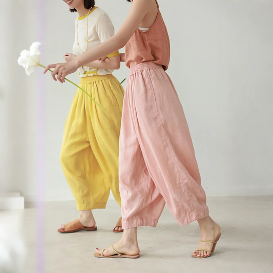 綿麻ウエストゴムパンツ3094
