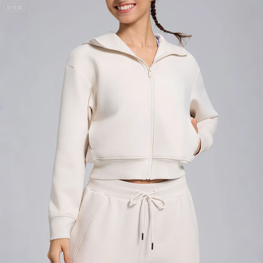 スフレタッチジップアップフリースジャケット 2374