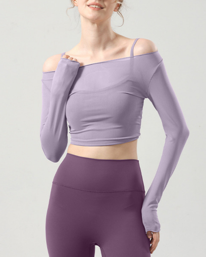 スゥプルボートネックシアーロングトップ 2369