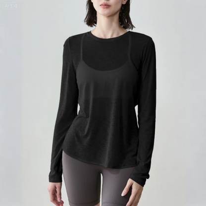 マイレバッククロス杢シアーロングカットソー 2368