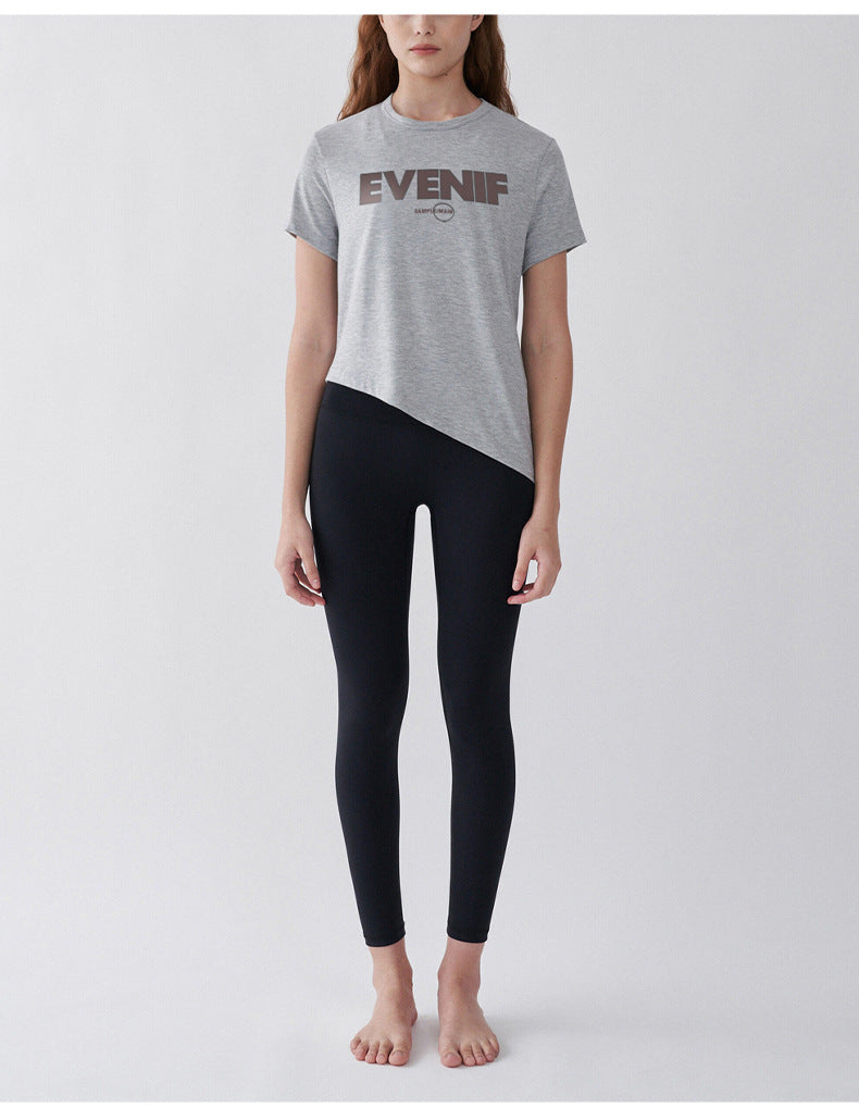 プリント クロップド丈欧米風スポーツ トップス 2397