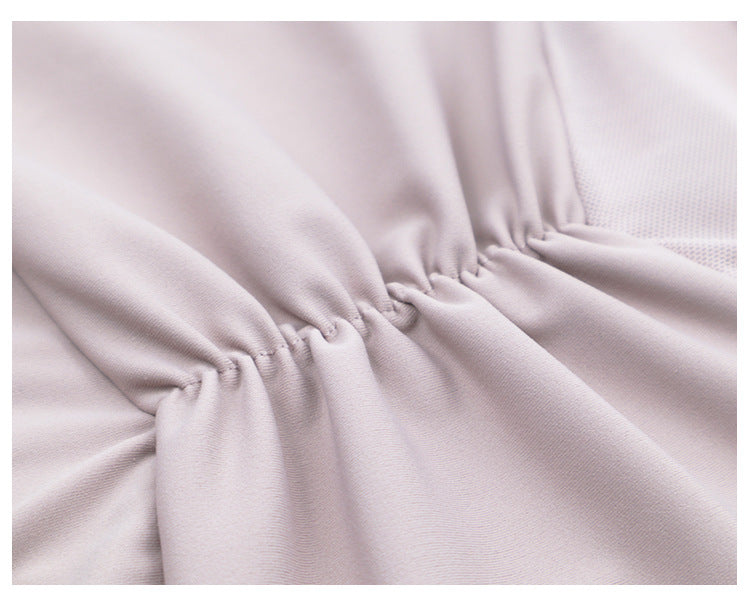 フロントシャーリングロングスリーブヨガ トップス 2400