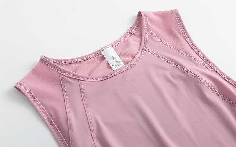 メッシュ切替バックバックオープンノースリーブタンクトップ 2542