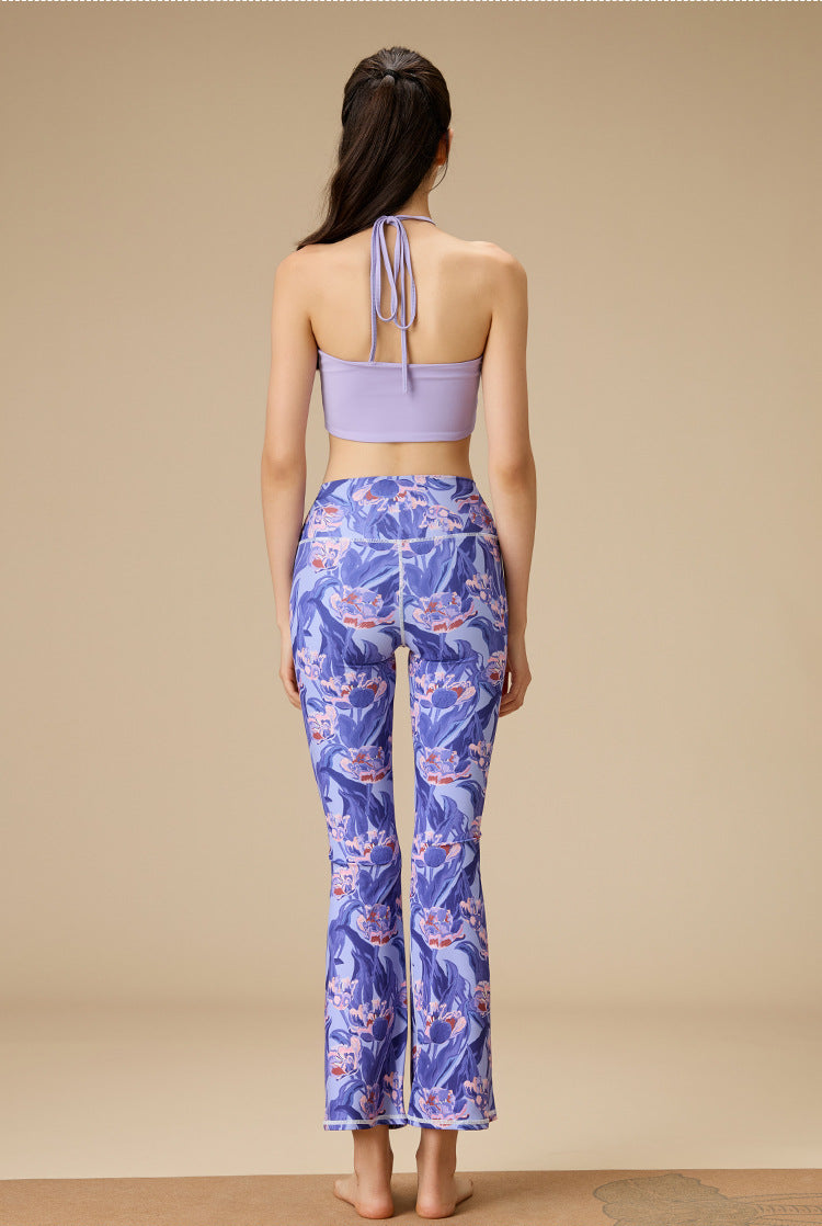 スリムシルエットランニングヨガウェアカップ付き上下セット 4109