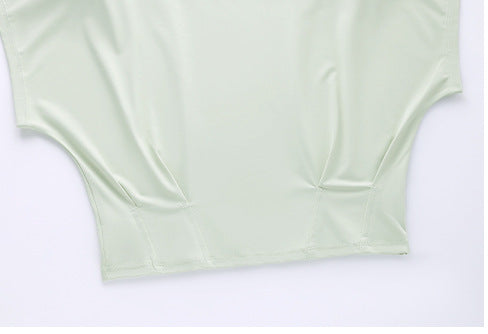 スポーツウェア半袖ショート丈フィットネスTシャツヨガウェアトップス 2459