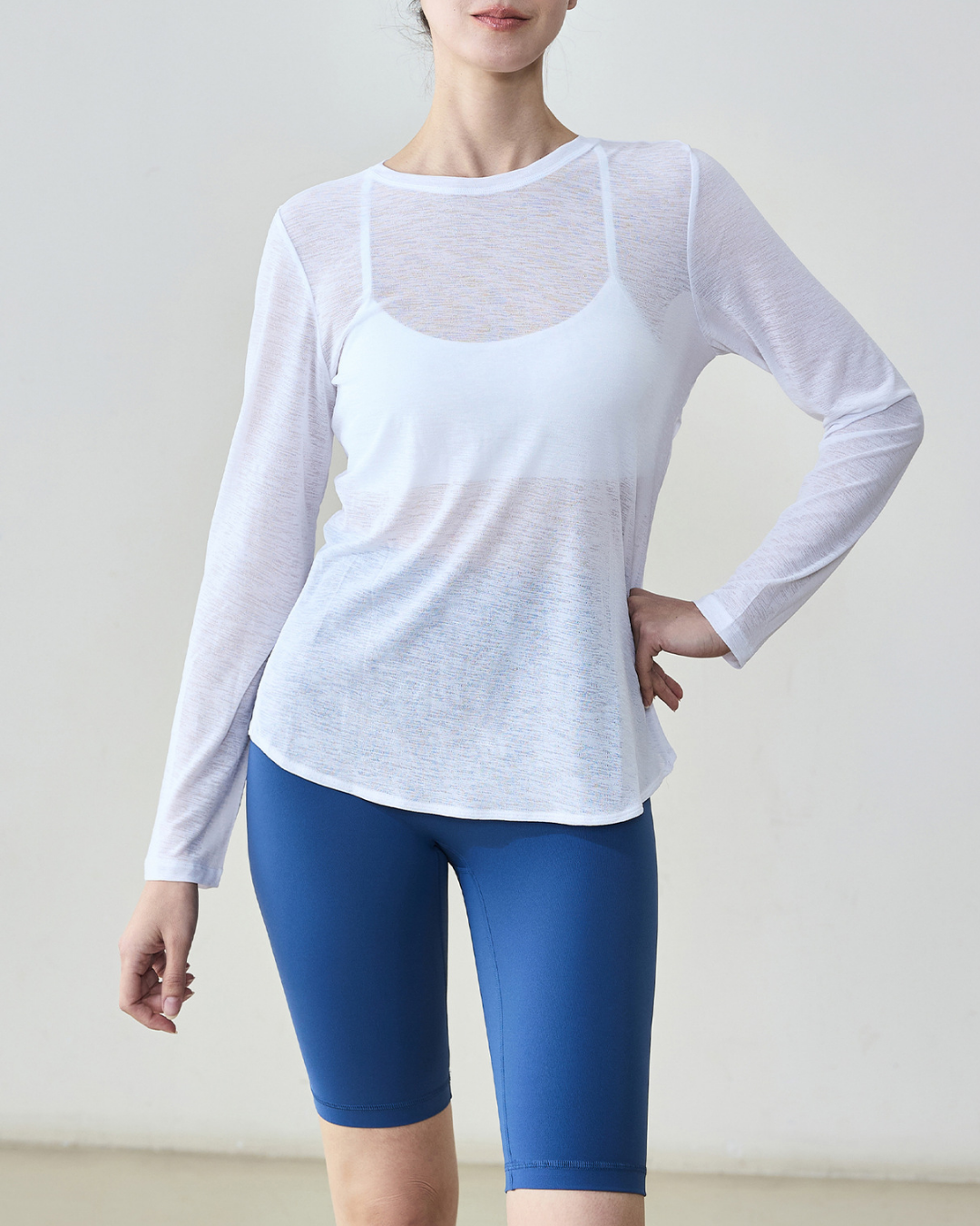 マイレバッククロス杢シアーロングカットソー 2368