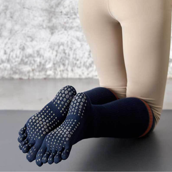 デセールバイカラーロングヨガソックス 5036