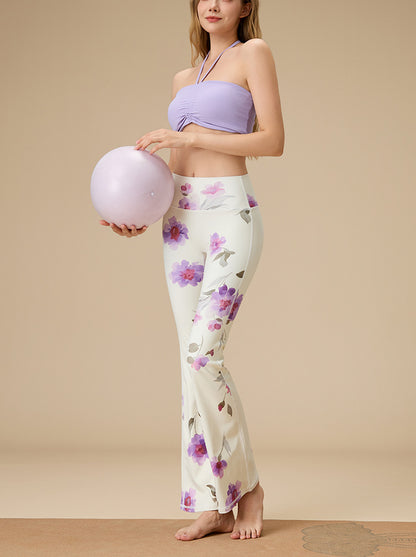 スリムシルエットランニングヨガウェアカップ付き上下セット 4109