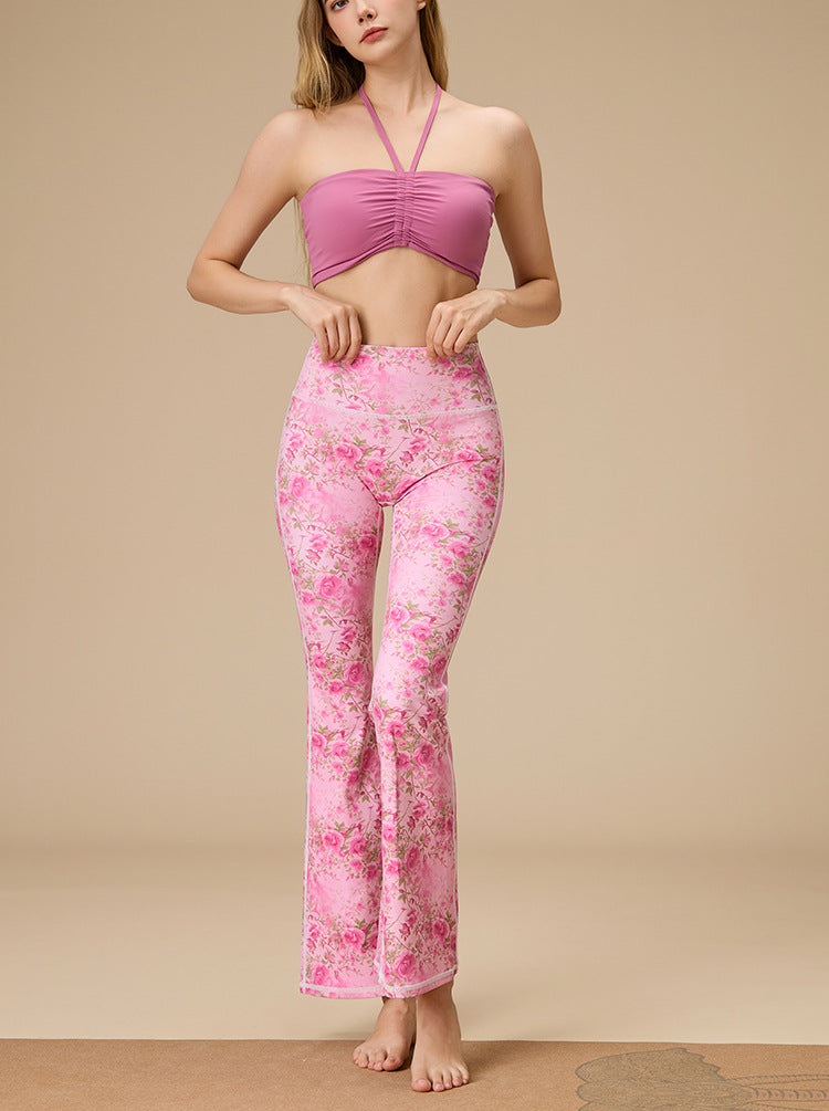 スリムシルエットランニングヨガウェアカップ付き上下セット 4109