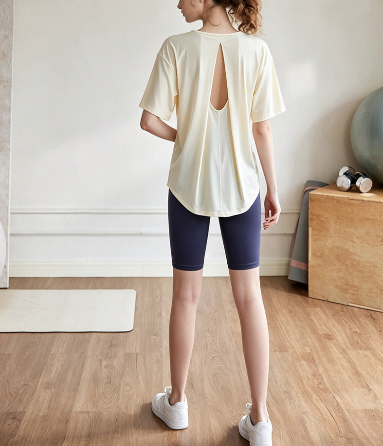 UVカットバックオープンスポーツウェア半袖Tシャツ 2503