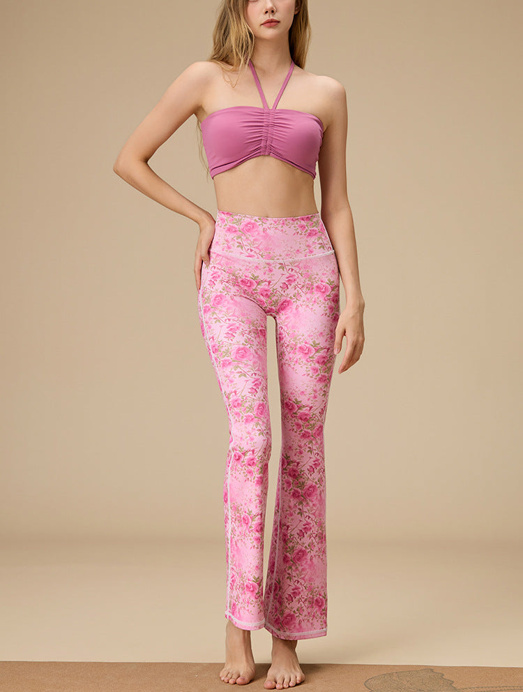 スリムシルエットランニングヨガウェアカップ付き上下セット 4109