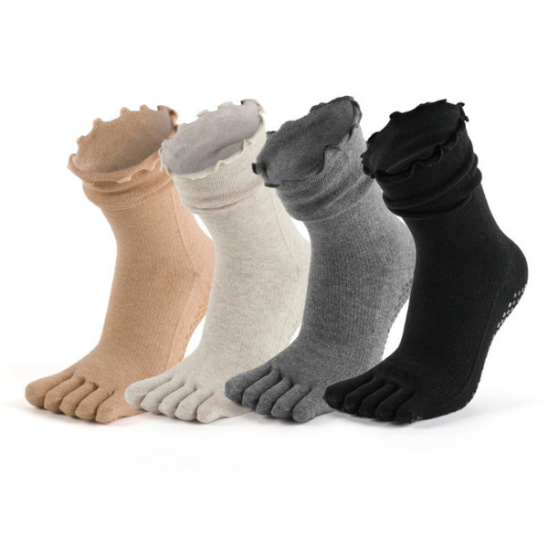 rメロウフリルリブ五本指着圧ヨガソックス 5027