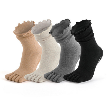 rメロウフリルリブ五本指着圧ヨガソックス 5027