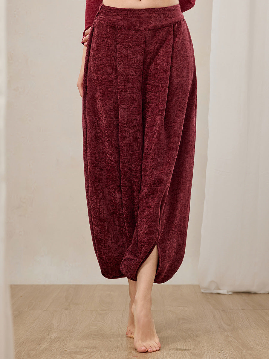 クリスマスレッド瞑想ゆったりバルーンヨガパンツ 3134