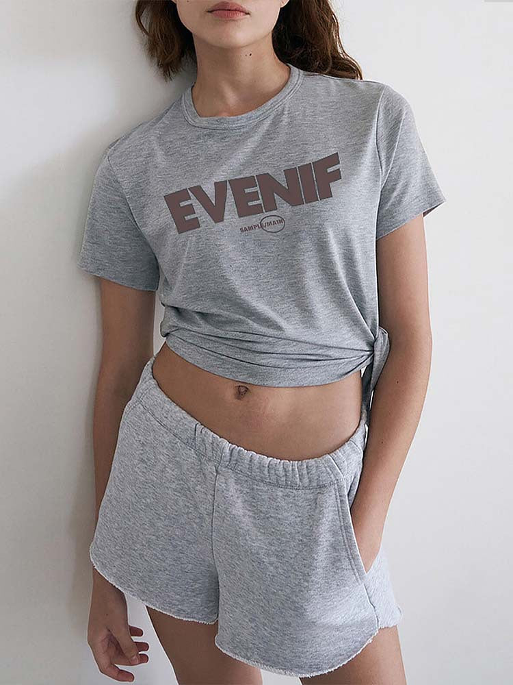 プリント クロップド丈欧米風スポーツ トップス 2397