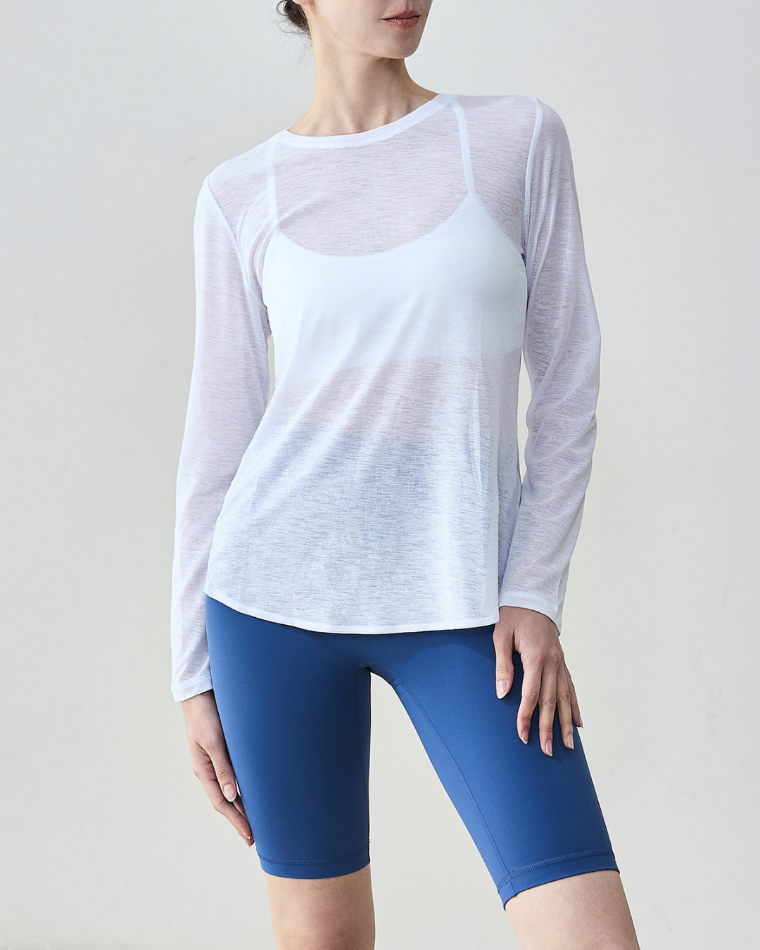 マイレバッククロス杢シアーロングカットソー 2368