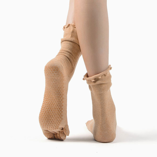 rメロウフリルリブ五本指着圧ヨガソックス 5027