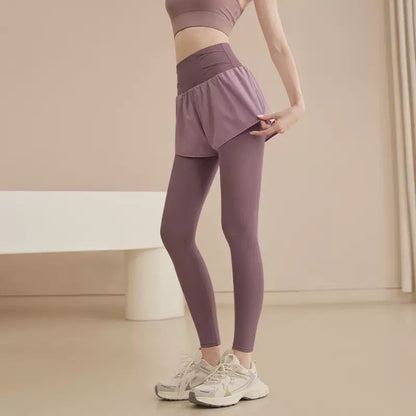 ウエストスリムストレッチレギンスヨガショート 3040