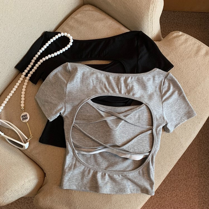 セクシーギャル背中魅せパッド付きTシャツ 2539
