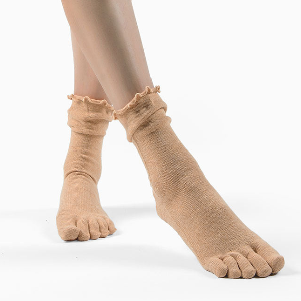 rメロウフリルリブ五本指着圧ヨガソックス 5027