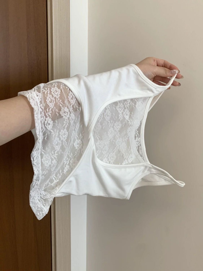 セクシーレース切替カップ付きインナーキャミソール 2496