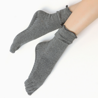 rメロウフリルリブ五本指着圧ヨガソックス 5027