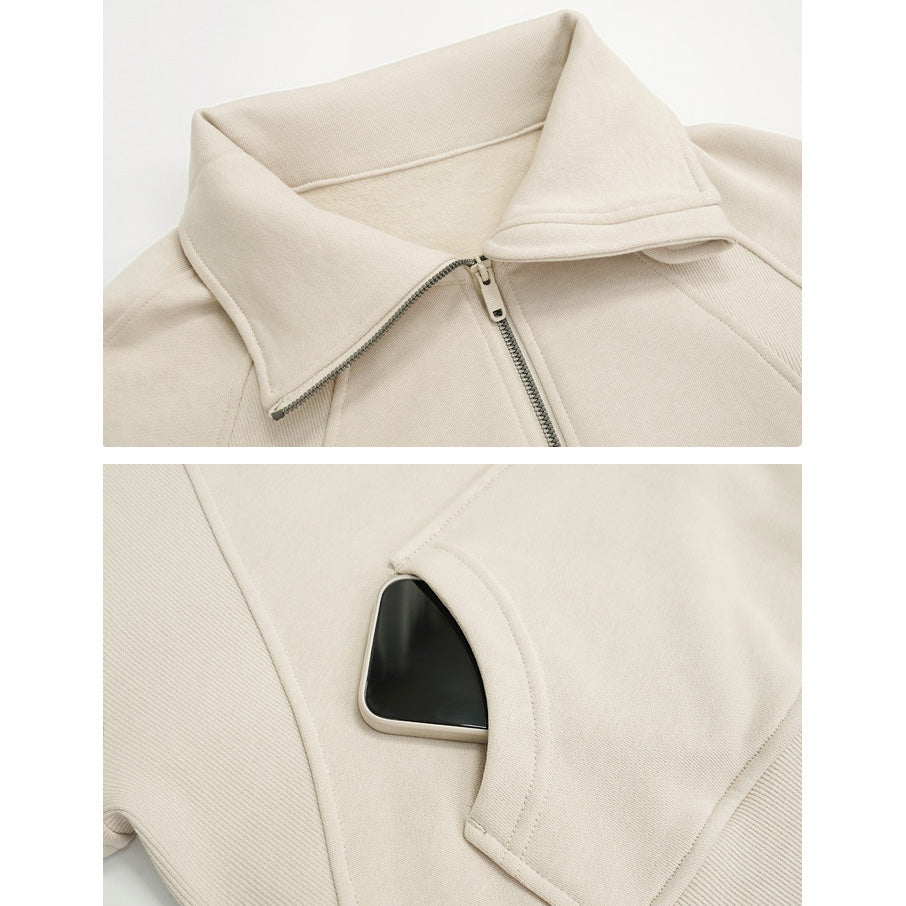 スタンドカラーハーフジッププルオーバー 2367