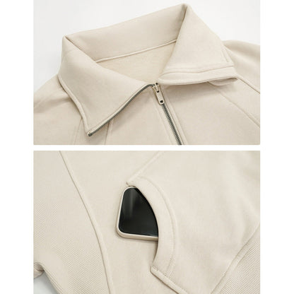 スタンドカラーハーフジッププルオーバー 2367