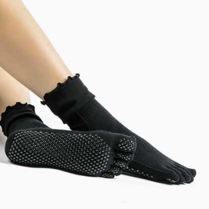 rメロウフリルリブ五本指着圧ヨガソックス 5027