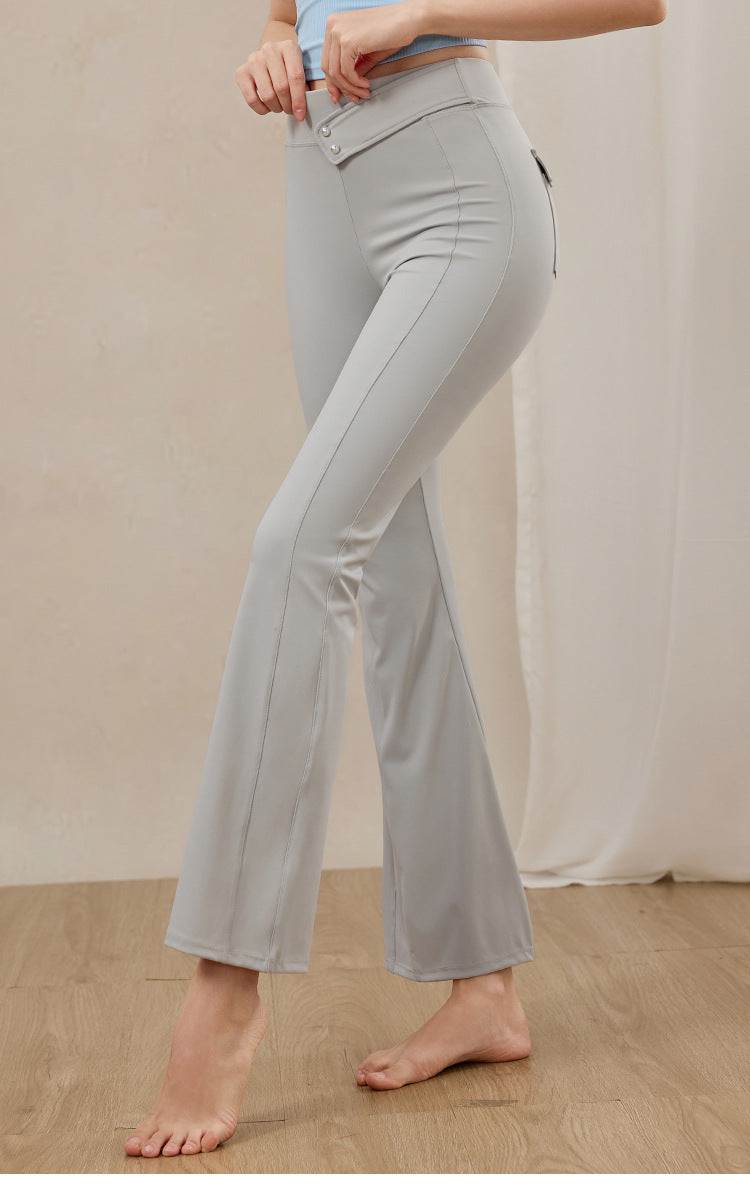 ハイウエスト フレア ヨガパンツ 美脚 ベルボトム3140