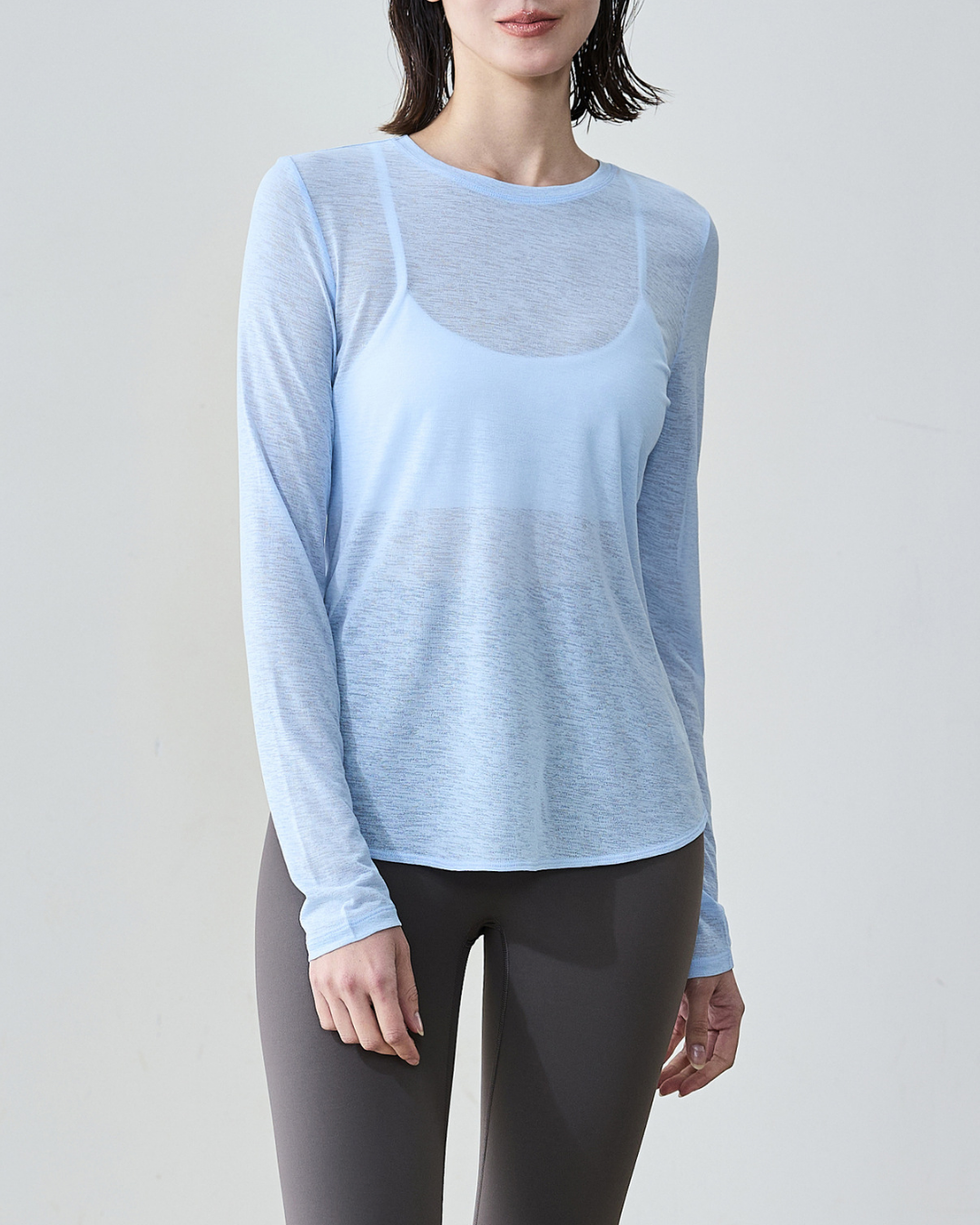 マイレバッククロス杢シアーロングカットソー 2368