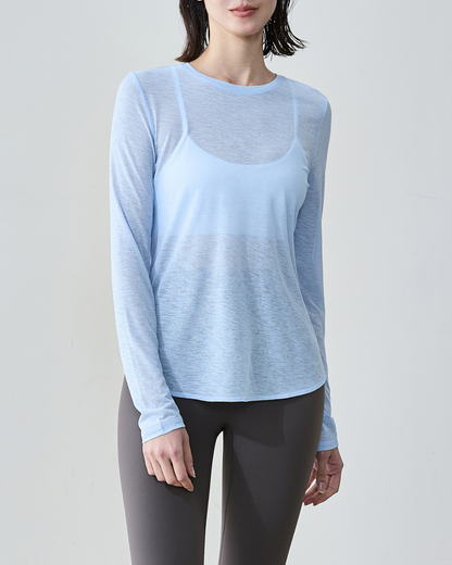 マイレバッククロス杢シアーロングカットソー 2368