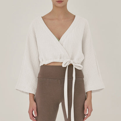 カシュクールボタニカルヨガトップ 2192