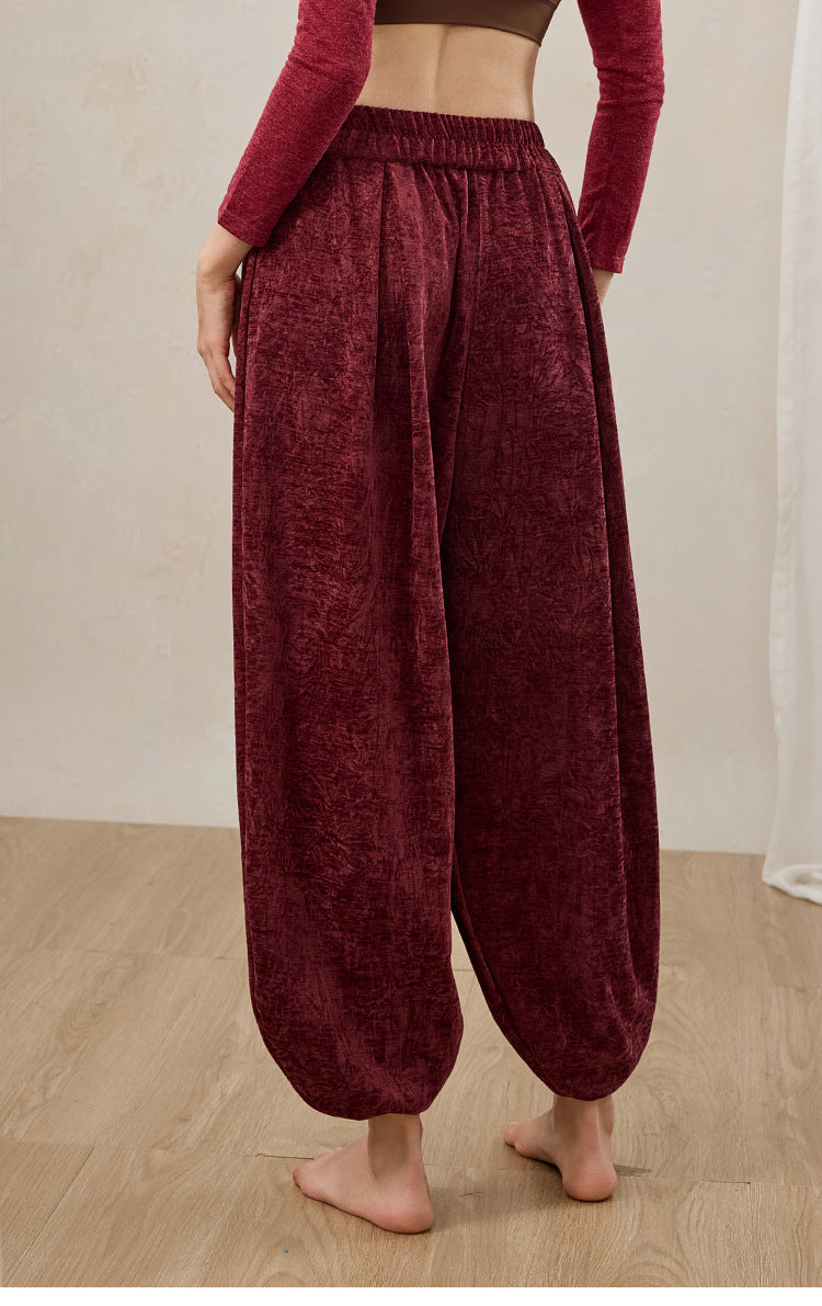 クリスマスレッド瞑想ゆったりバルーンヨガパンツ 3134