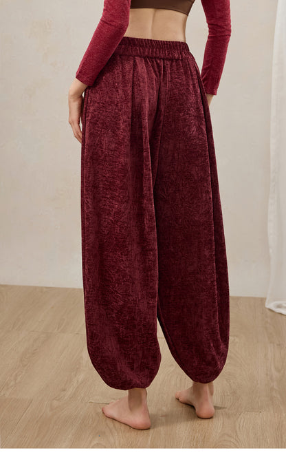 クリスマスレッド瞑想ゆったりバルーンヨガパンツ 3134