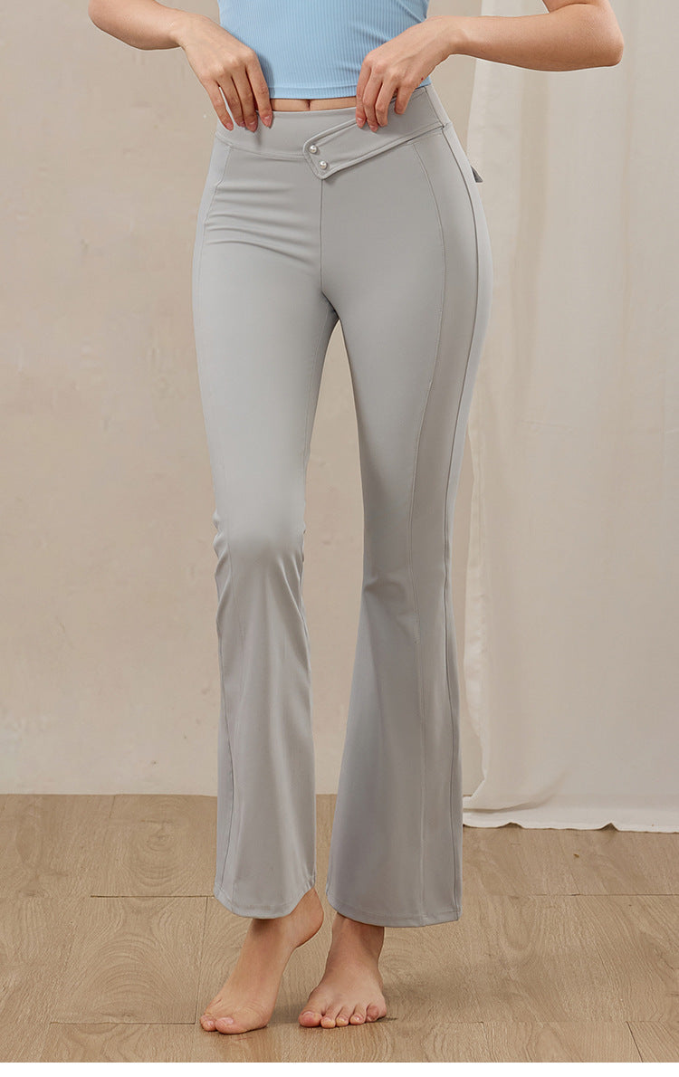 ハイウエスト フレア ヨガパンツ 美脚 ベルボトム3140