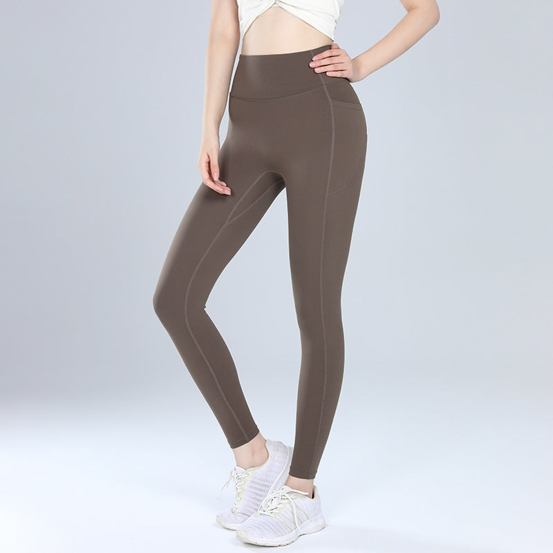 裏起毛厚手ハイウエストヨガパンツレギンス 3135