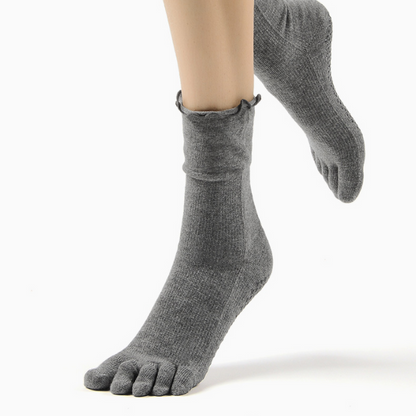 rメロウフリルリブ五本指着圧ヨガソックス 5027