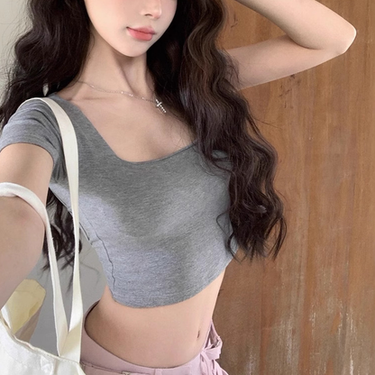 セクシーギャル背中魅せパッド付きTシャツ 2539