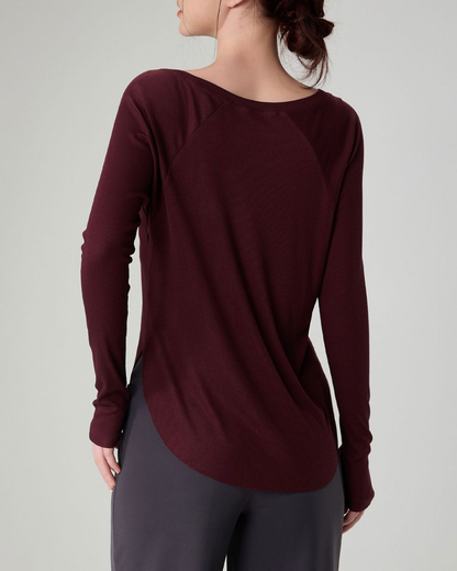 マルボートネックリブニットロングトップ 22551