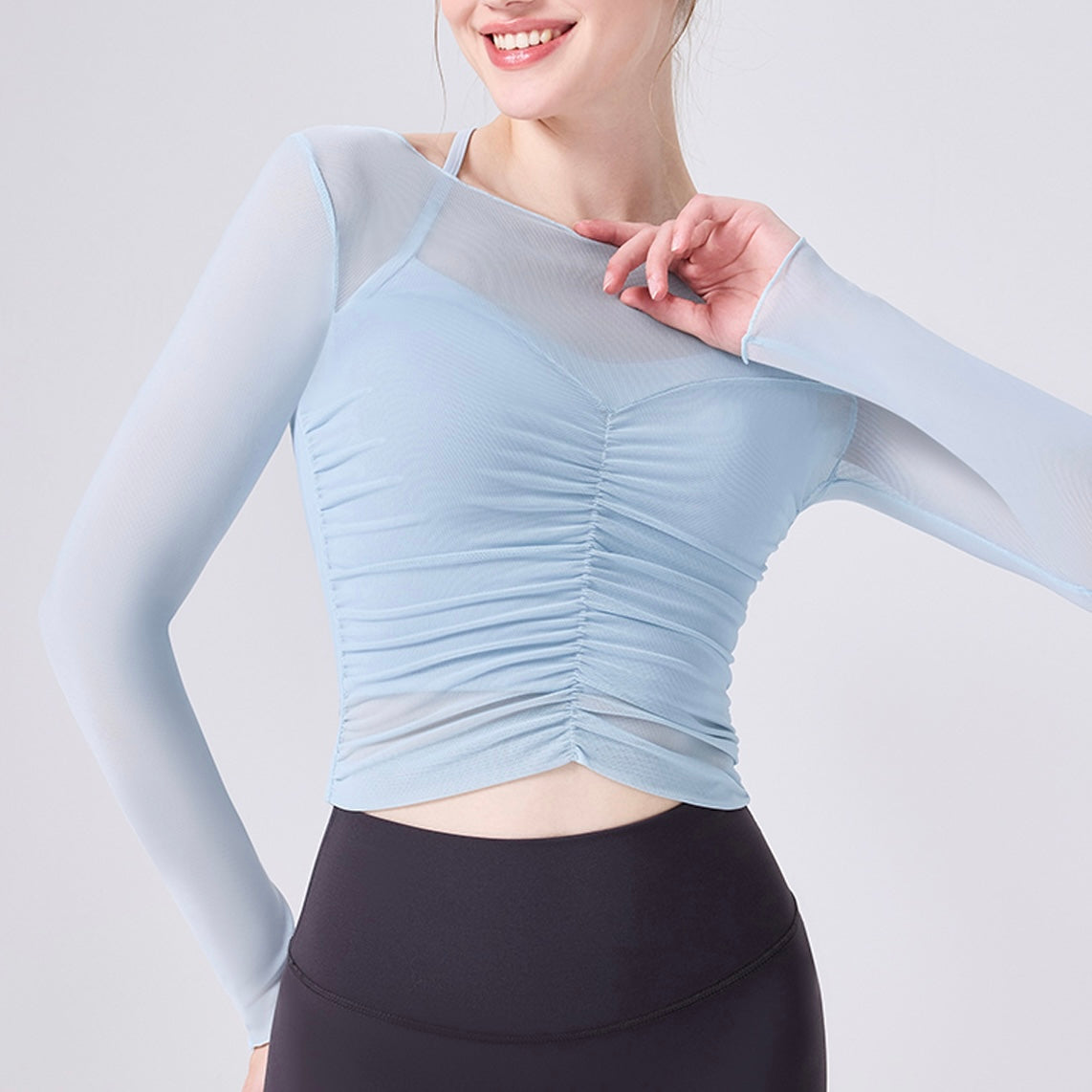 ワンデコルテリバーシブルメッシュカバーアップ 2418