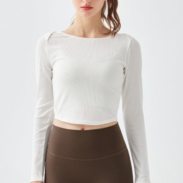 バックツイストラウンドヘムリブカットソー 2366