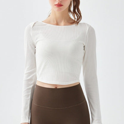 バックツイストラウンドヘムリブカットソー 2366