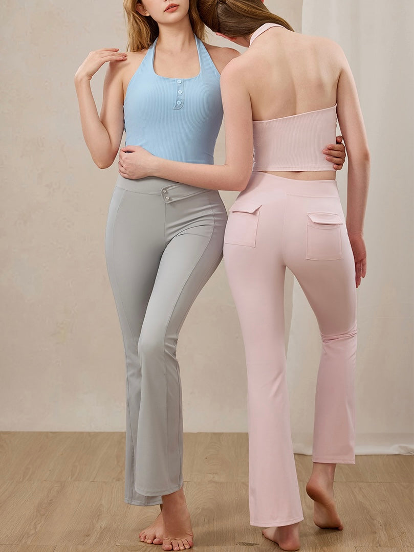 ハイウエスト フレア ヨガパンツ 美脚 ベルボトム3140