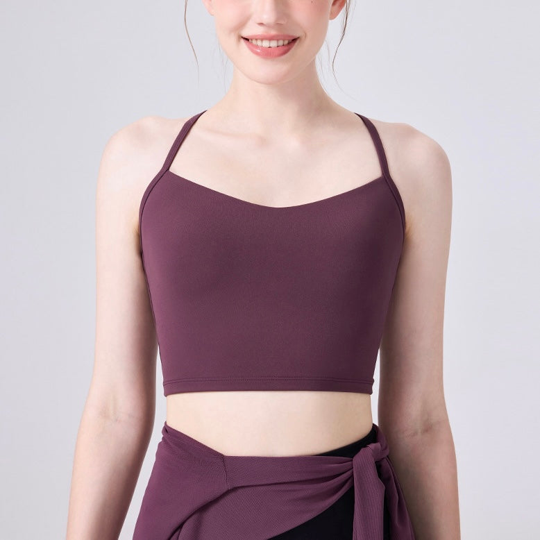 細ストラップ クロスバック デザインヨガトップス 2419