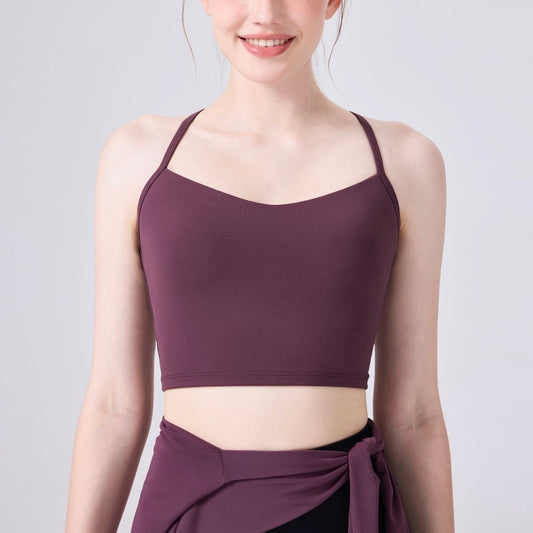 細ストラップ クロスバック デザインヨガトップス 2419