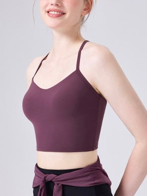 細ストラップ クロスバック デザインヨガトップス 2419