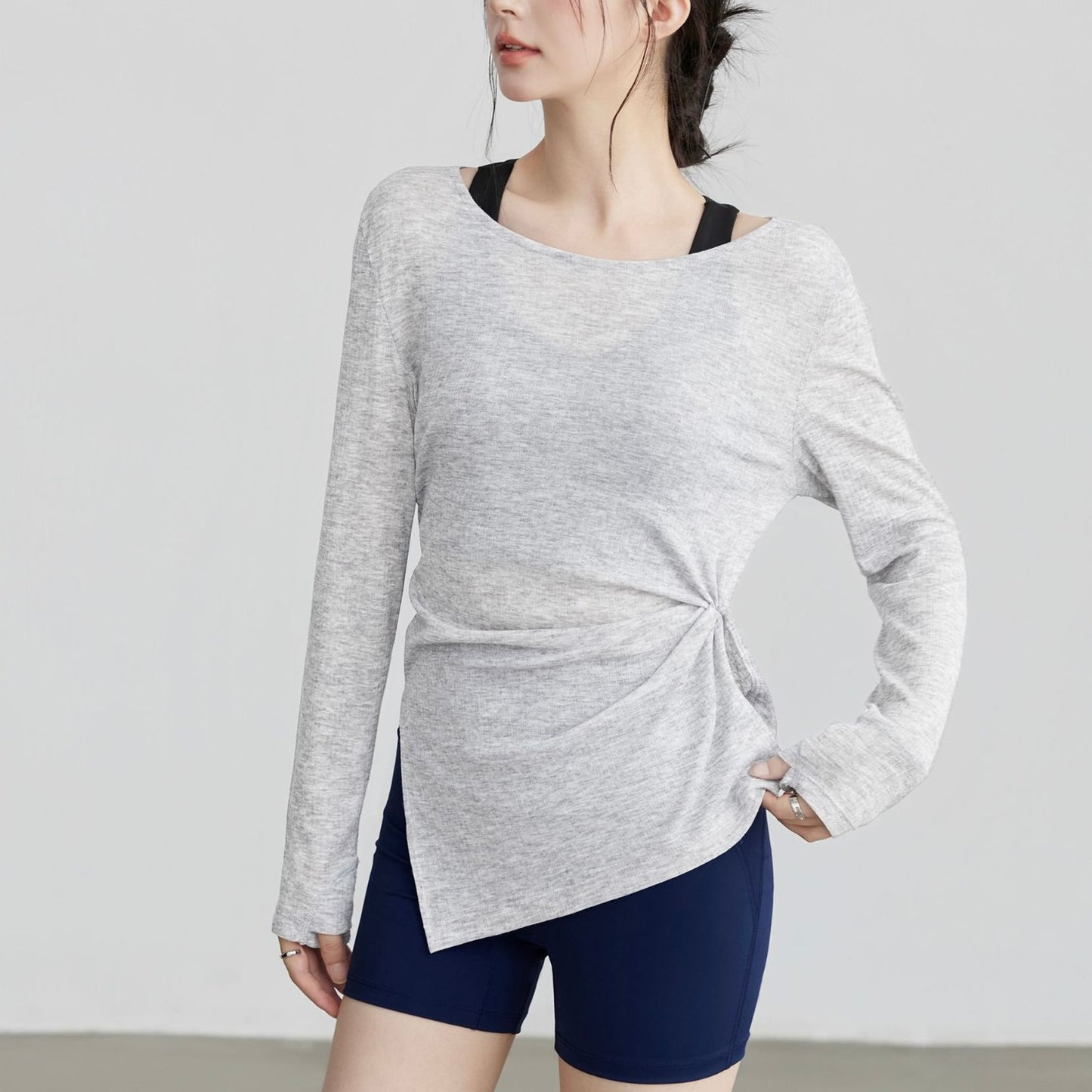 シックなシアーシアーヨガスリーブ 2403