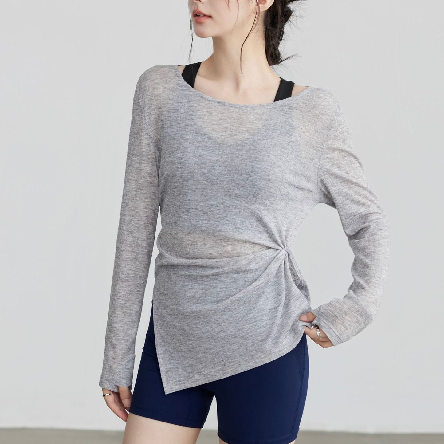 シックなシアーシアーヨガスリーブ 2403