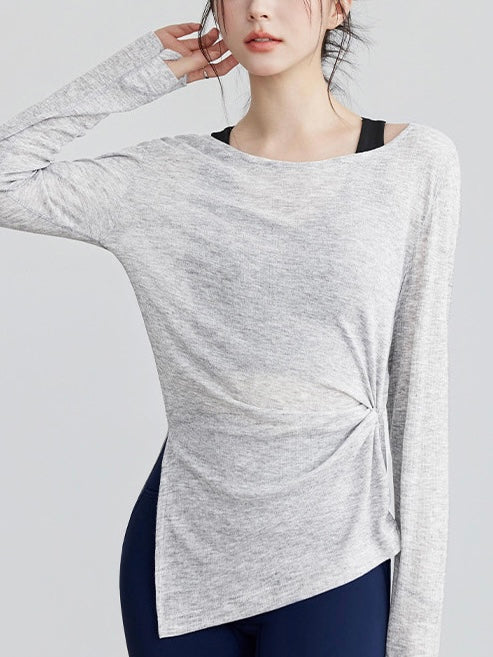 シックなシアーシアーヨガスリーブ 2403